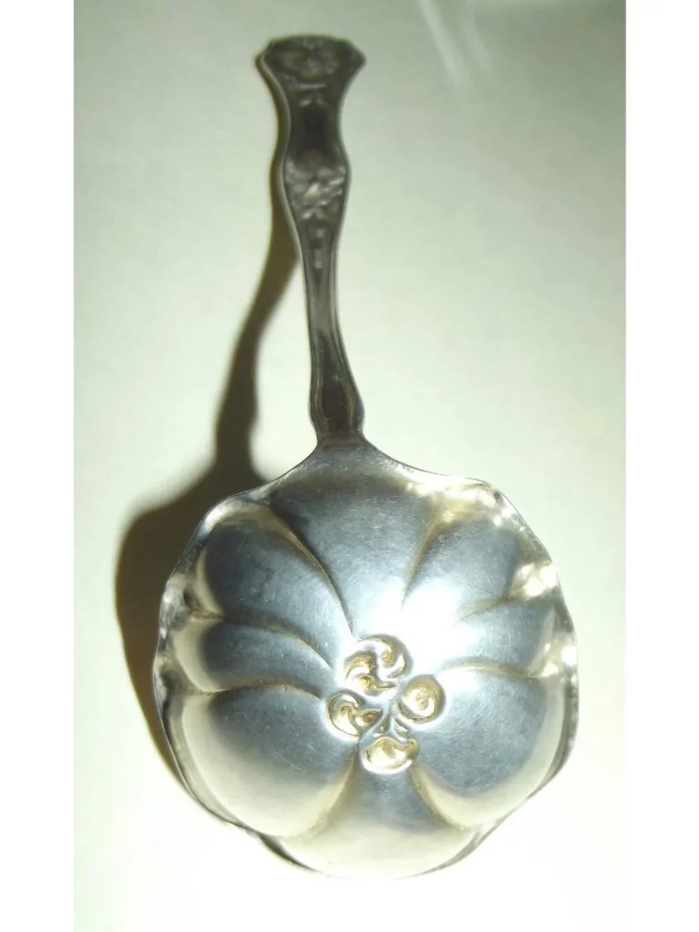 Poppy by Baker-Manchester Sterling Silver Sauce Ladle w/flower in bowl 5-3/4